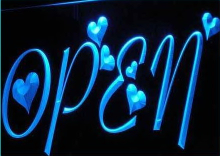 OPEN Heart Display Shop Cafe